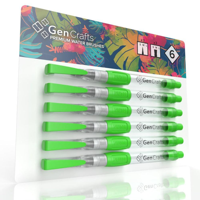 GenCrafts 6 Refillable Watercolor Brush Pens 