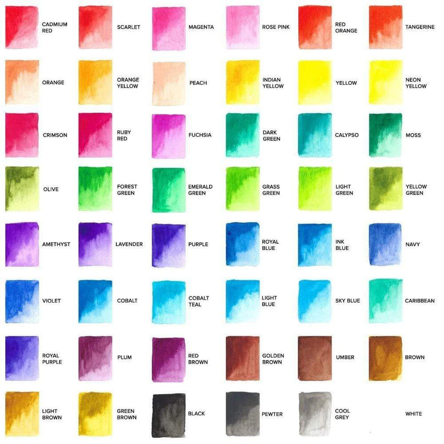 Watercolor Paint Palette - 48 Colors | GenCrafts