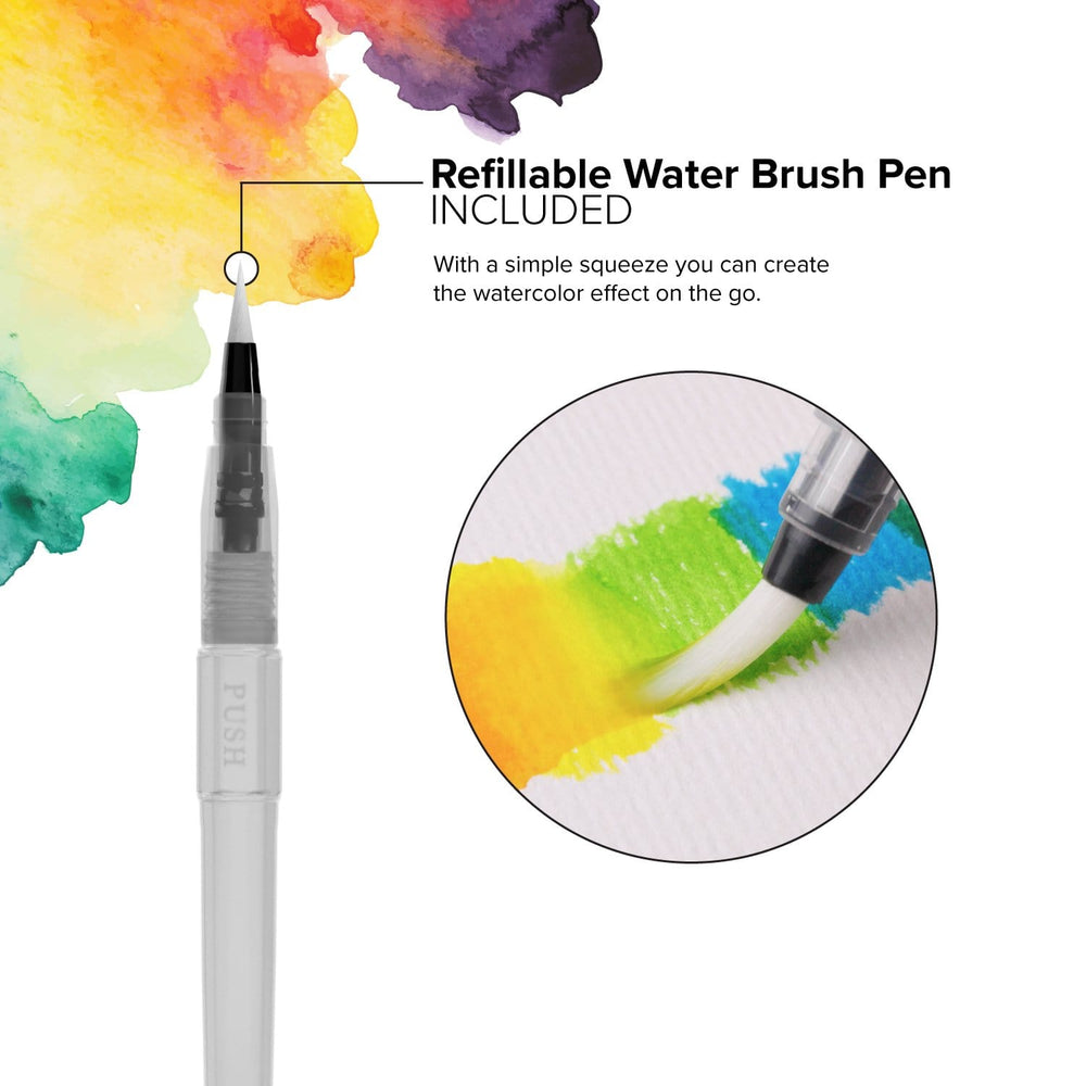 Deli Watercolor Pen 100 Color Set Children Washable Color Pen Primary –  AOOKMIYA