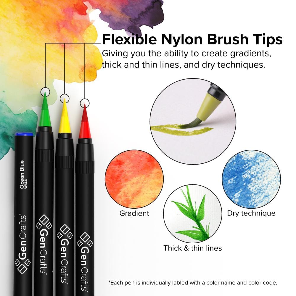 Watercolor Brush Pens - 50 Colors