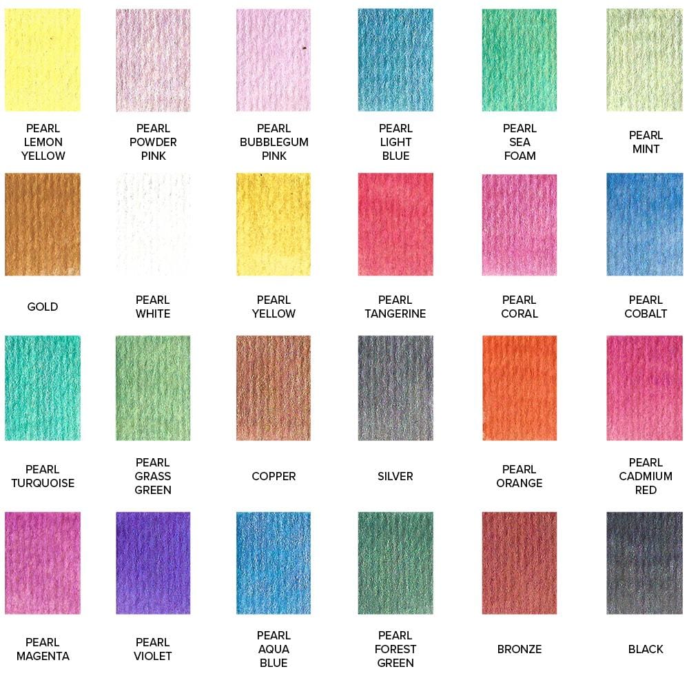 Metallic Watercolor Paint Palette - 24 Colors