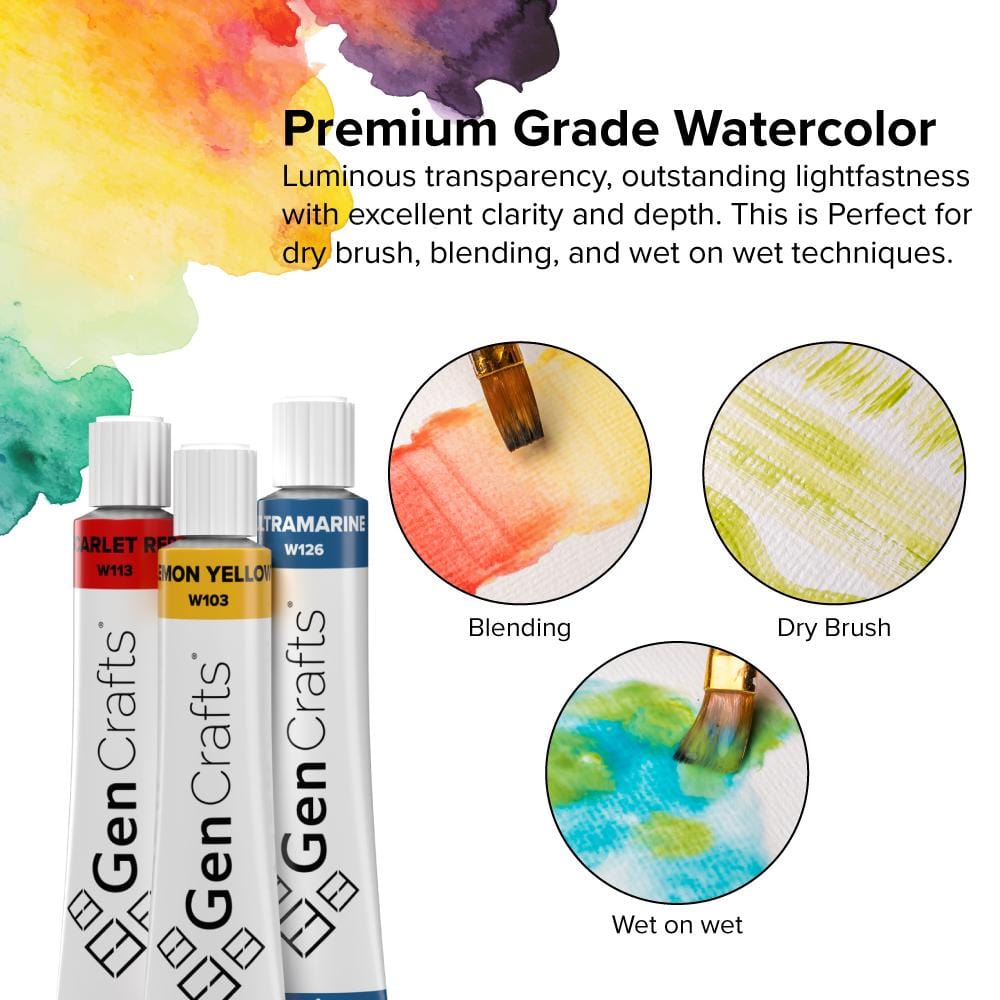 Watercolor Paint Tubes - 24 Colors